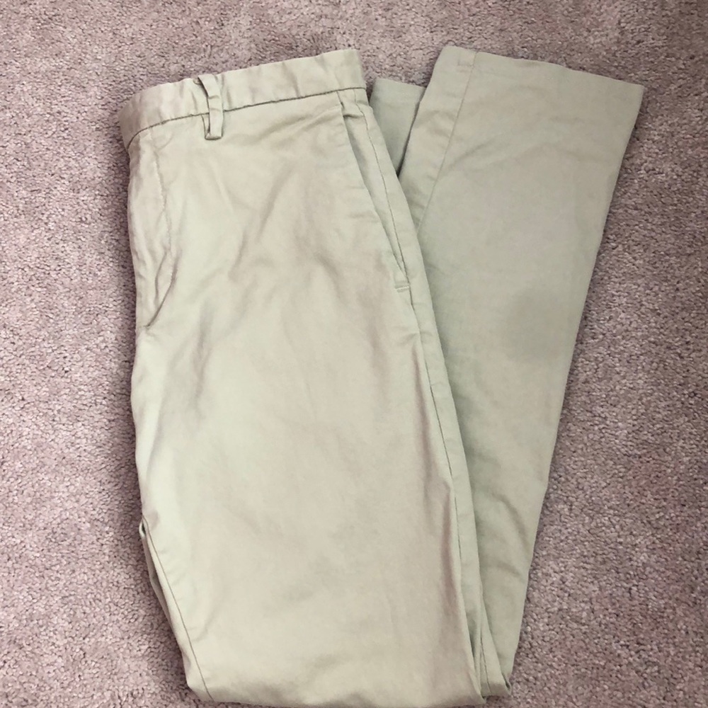 Theory mens khakis, size 30, tan, see photo, have been hemmed previously